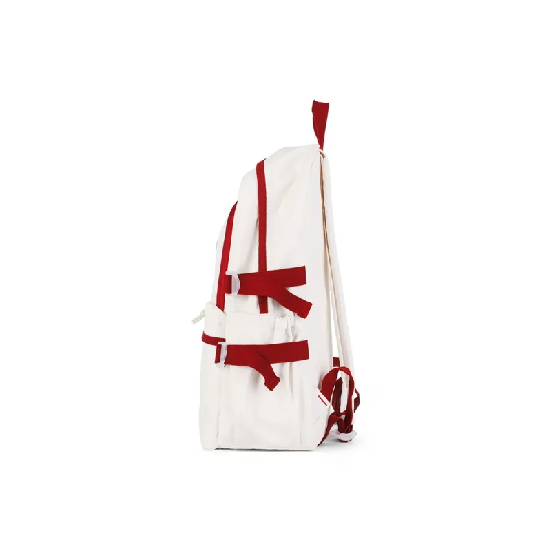 JEANSWEST Fabric Backpack Regular Unisex Red White/Purple-8
