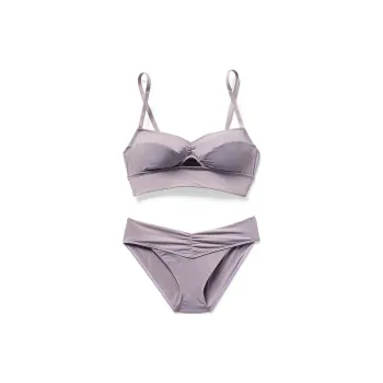 Victoria's Secret Fatima Wireless Bra And Panty Set In Nirvana / N Underwear Set Women's Gray Purple