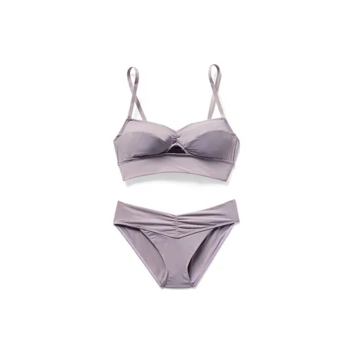 Victoria's Secret Fatima Wireless Bra And Panty Set In Nirvana / N Underwear Set Women's Gray Purple