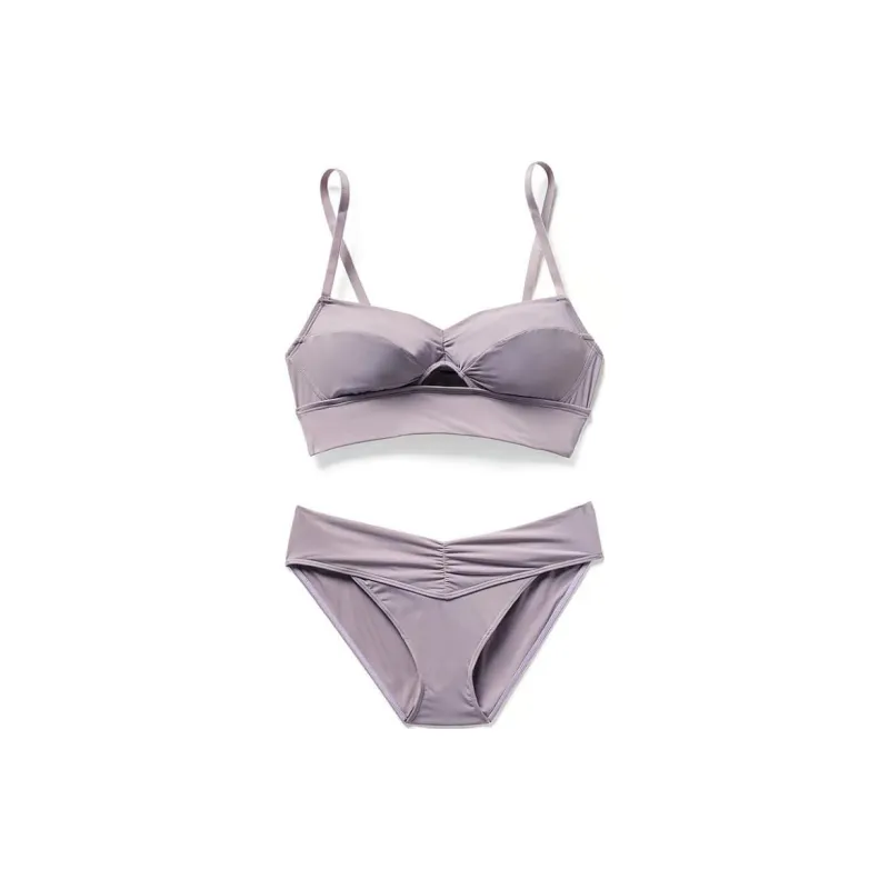 Victoria's Secret Fatima Wireless Bra And Panty Set In Nirvana / N Underwear Set Women's Gray Purple-0