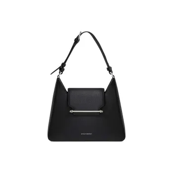 Strathberry Grained Calfskin Hobo Bag Handbag Shoulder Bag Women's Black