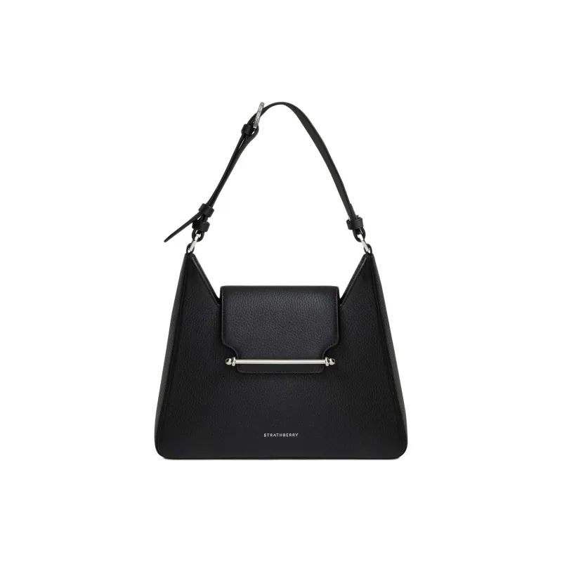 Strathberry Grained Calfskin Hobo Bag Handbag Shoulder Bag Women's Black-0