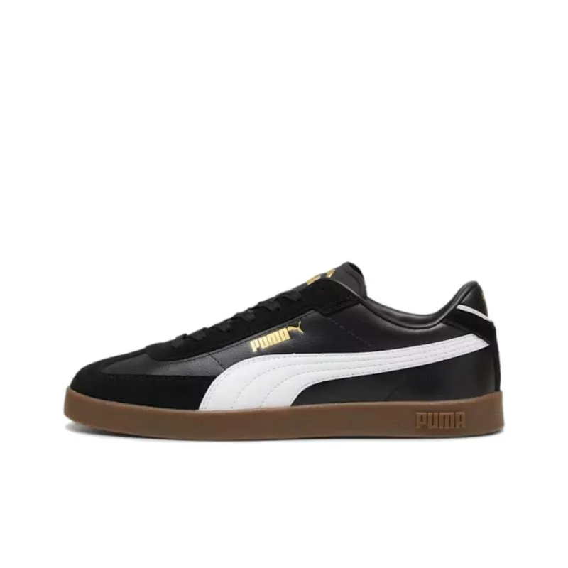 PUMA Club II Era Non slip Lightweight Low Top Skateboard Shoes Unisex Black White-0