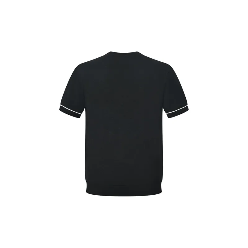RARE Short Sleeved Sweater Pullover Men's Black-2