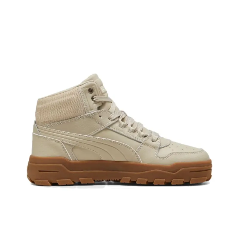 PUMA REBOUND Anti Slip Wear Resistant Mid Top Casual Shoes Unisex Khaki-1
