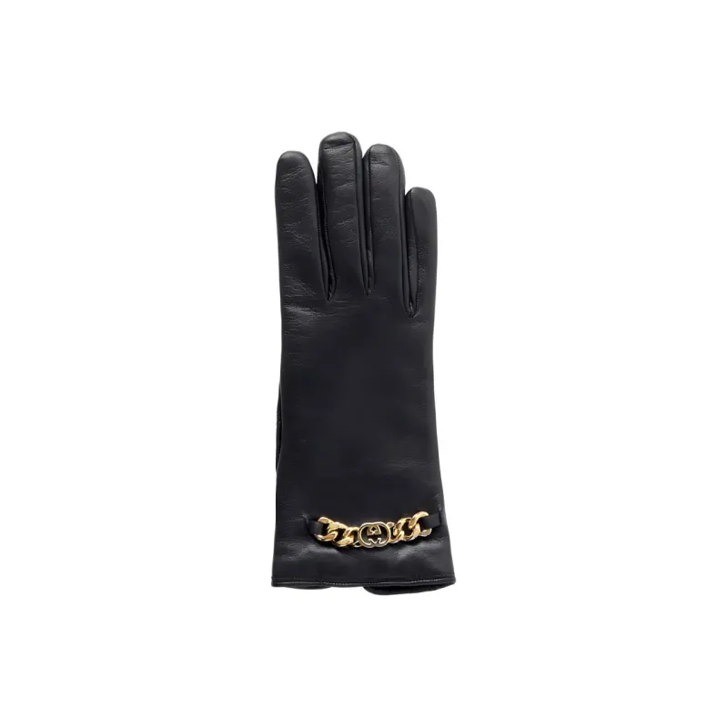 GUCCI Leather Gloves Women's Black-1