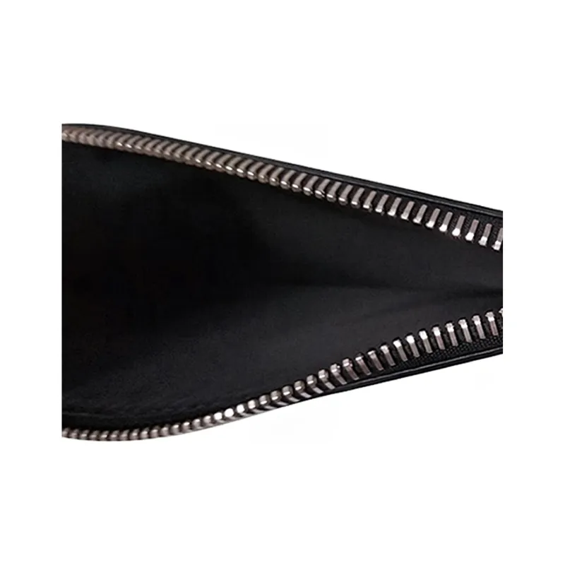 OFF WHITE Leather Pochette Clutch Unisex Black-5