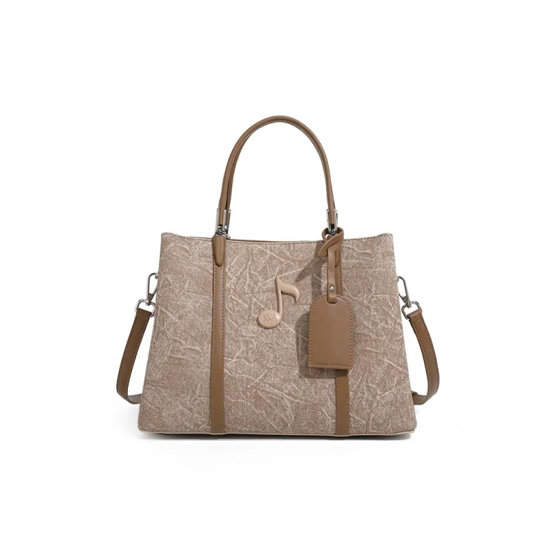 KKA Fabric With PU Handbag Shoulder Bag Crossbody Bag Regular Women's Ink Blue/Khaki/Red Brown-1