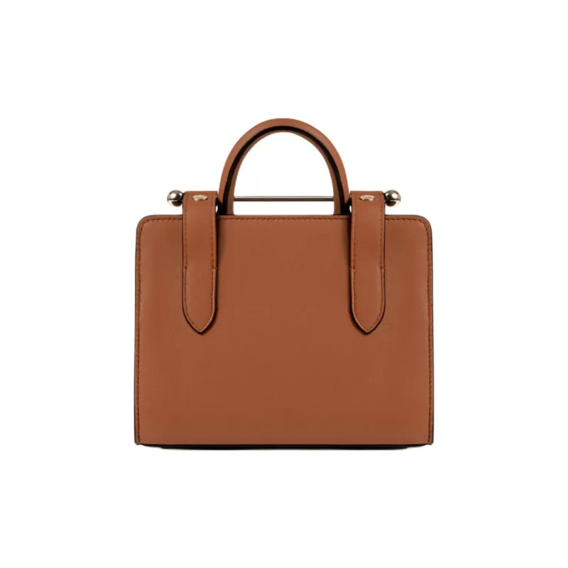 Strathberry Smooth Calf Leather Tote Bag Shopping Bag Shoulder Bag Crossbody Bag Handbag Mini Women's Brown-2