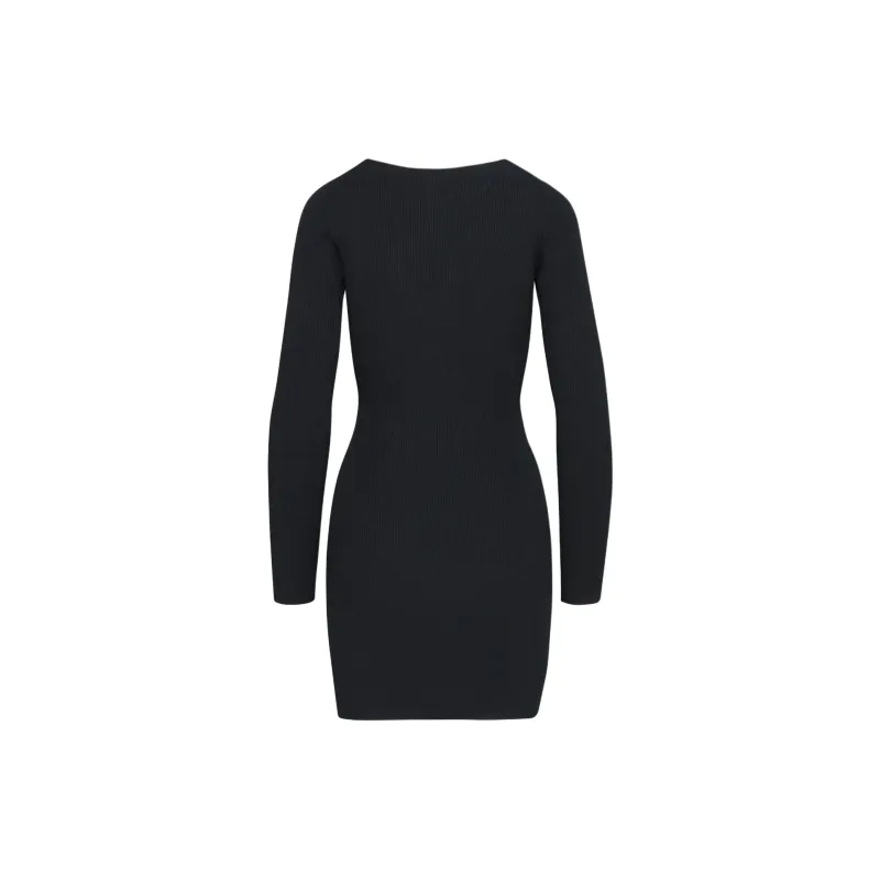 ARITZIA Wilfred Free Cut-Out Knit Longsleeve Mini Dress Long-Sleeved Dresses Women's BLACK/Black-1