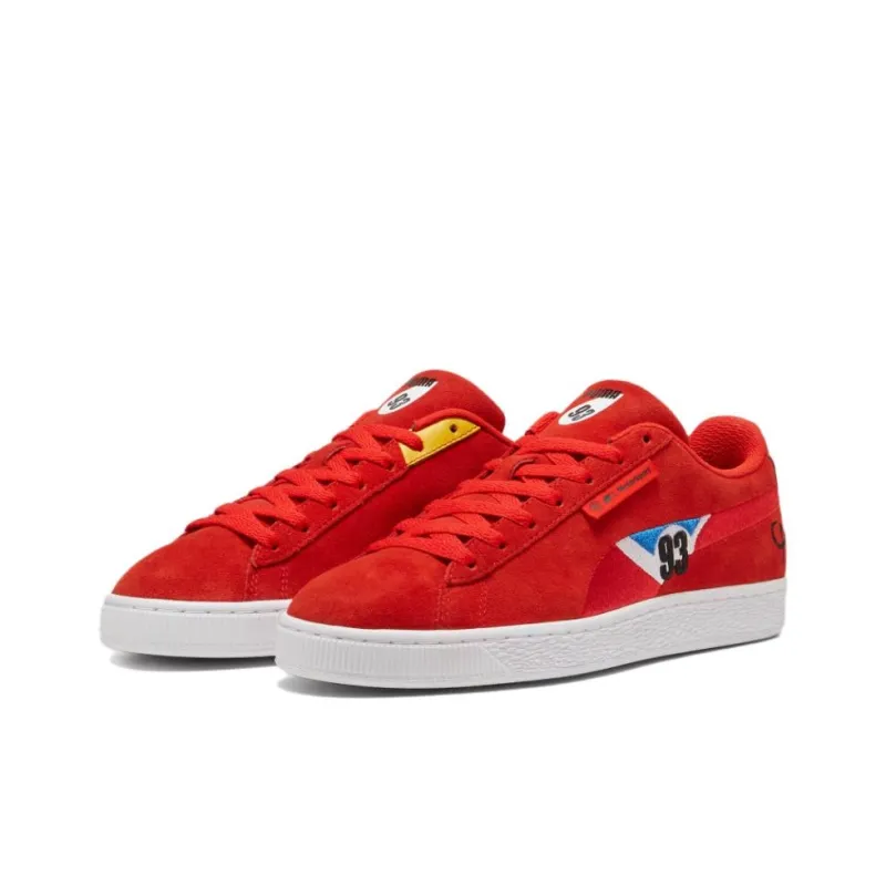 PUMA BMW M Motorsport Anti Slip Wear Resistant Low Top Skateboard Shoes Unisex Red Yellow Blue-2