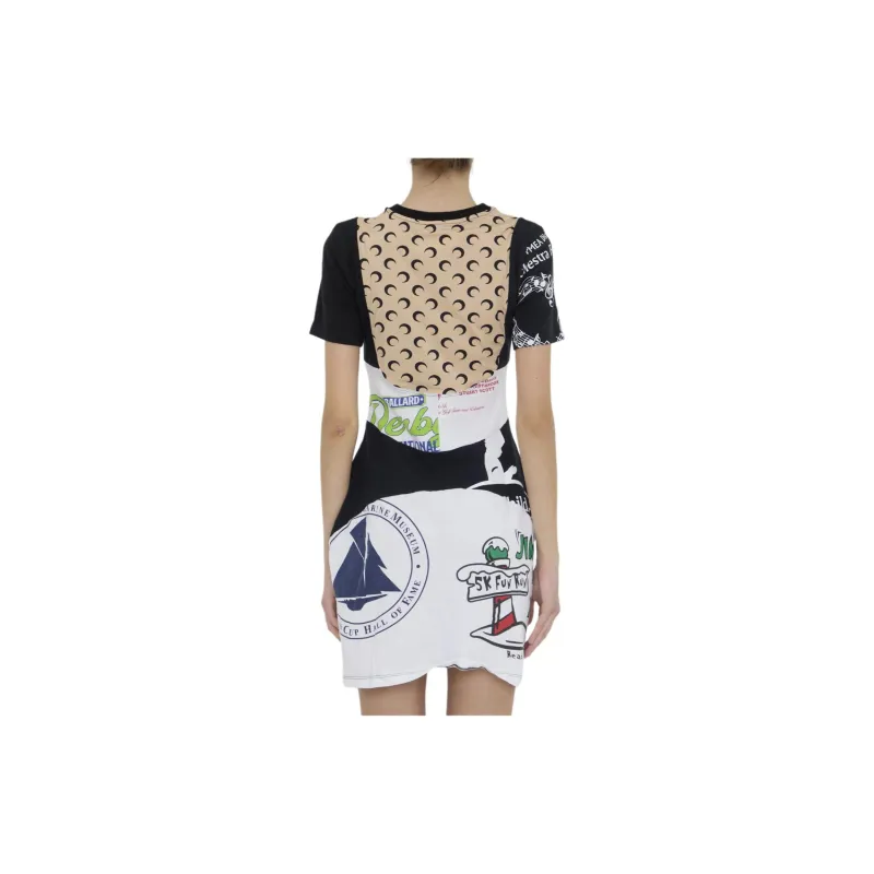 Marine Serre Short-Sleeved Dresses Women's White-1