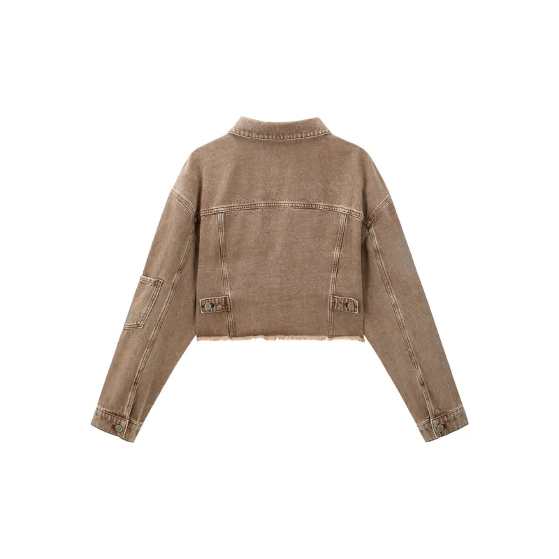 LEDIN Denim Jacket Women's Brown-1