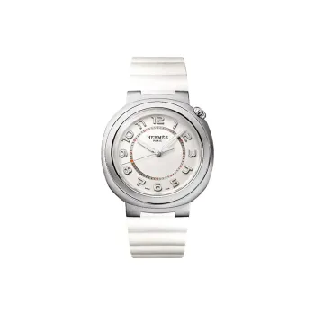HERMES Wrist Watch Automatic Mechanical Movement Rubber Strap 36mm White Dial Women's Watch