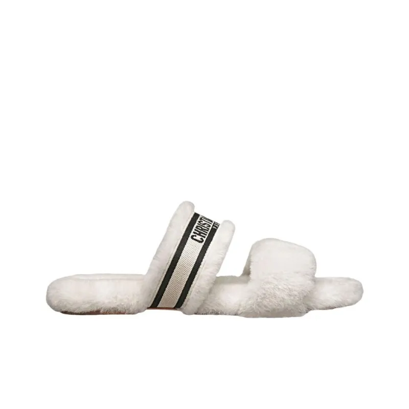 DIOR Chez Moi Slide Slippers Women's White-1