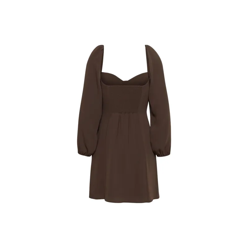 ARITZIA Wilfred Novella Dress Long-Sleeved Dresses Women's Rich Mocha Brown-1