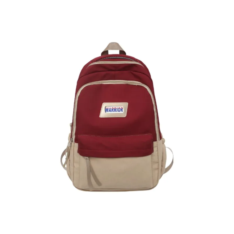 Warrior Nylon Backpack Large Size Unisex White/Green/Red-7