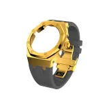 Gold Case Gold Ring Gray Band