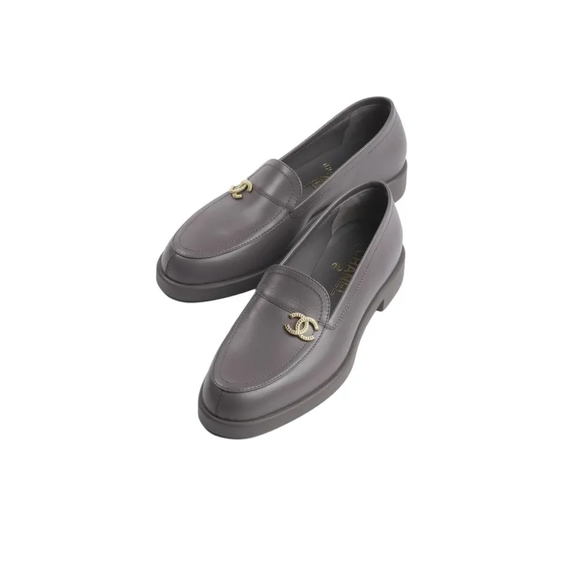 CHANEL 24B Loafers Women's Gray-2