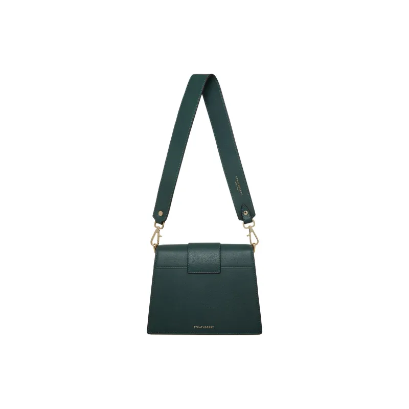 Strathberry Smooth Calf Leather Shoulder Bag Crossbody Bag Women's Dark Green-2