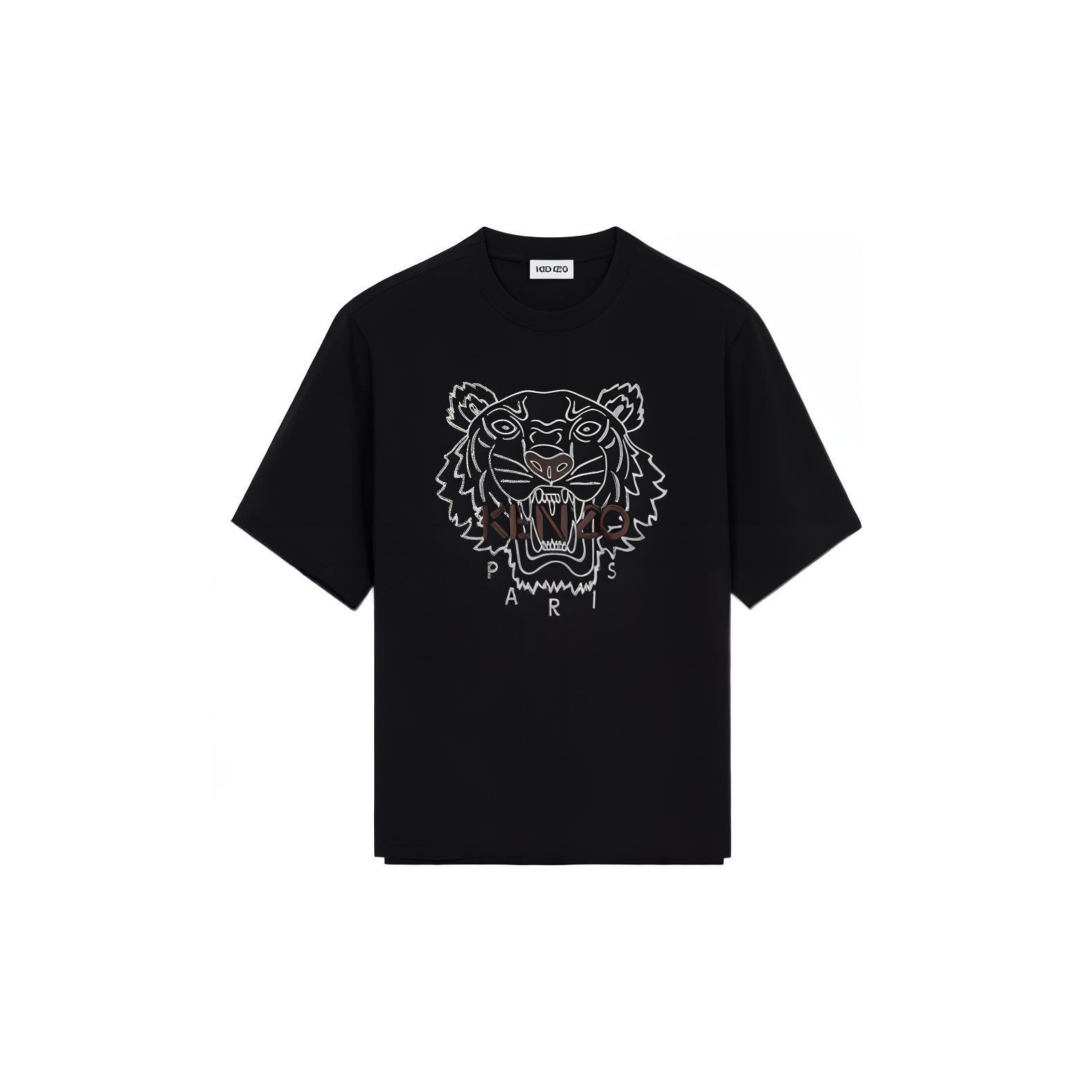 KENZO Mens Tiger Multicolor Big Logo Black Cotton newest T-Shirt Size Medium