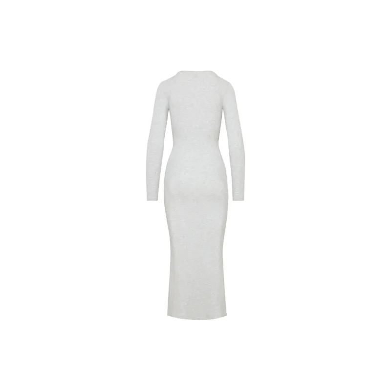 ARITZIA The Group By Babaton Luxe Lounge Serenity Dress Long-Sleeved Dresses Women's Heather Chrome-1