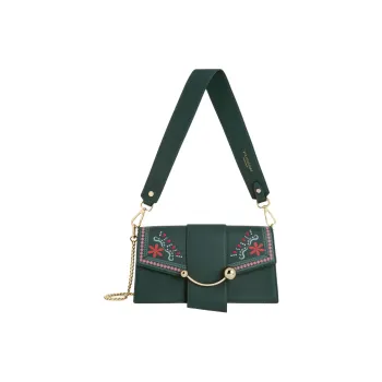 Strathberry Calfskin Crossbody Bag Shoulder Bag Mini Women's Dark Green