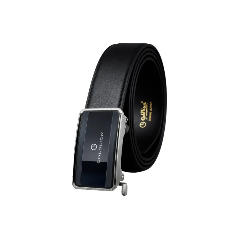 GOLDLION Automatic Buckle Belt Top Grain Cow Leather Belts Men's Width 3.5CM-0