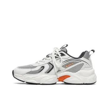 Feiyue Height Increasing Cushioning Breathable Low-Top Running Shoes Men's White Gray