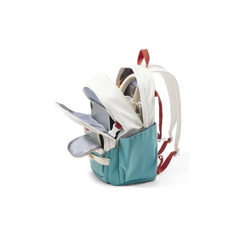 JEANSWEST Fabric Backpack Laptop Bag Regular Women's Blue White-3