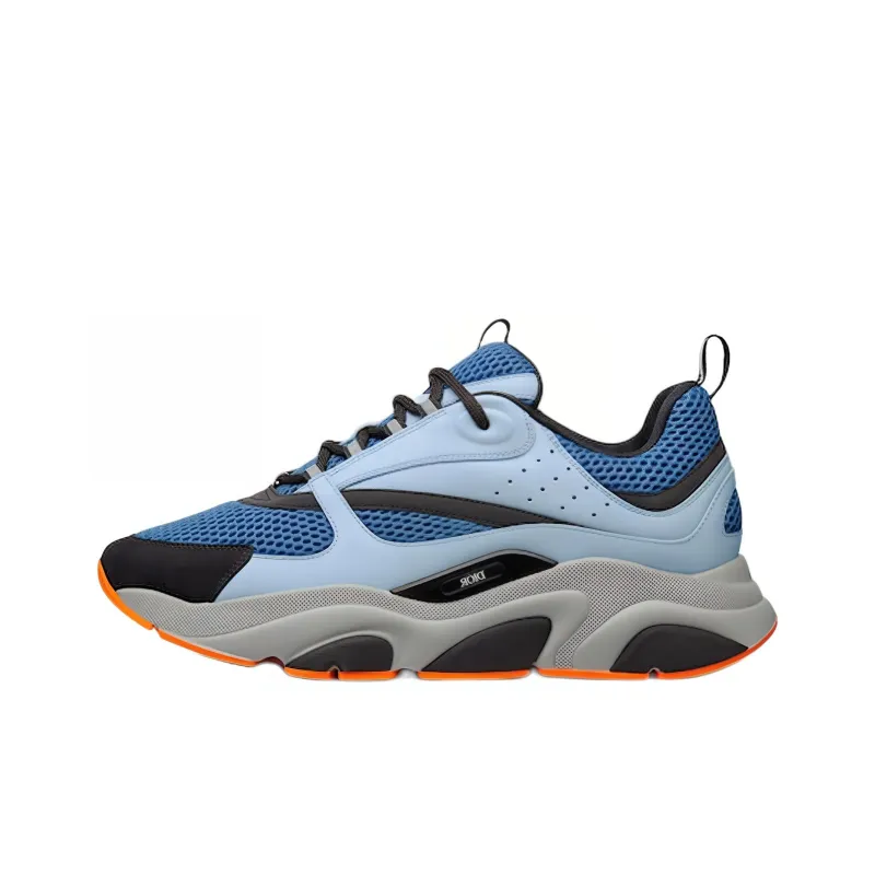 DIOR B22 Blue Technical Mesh Light Blue Grey Orange-0