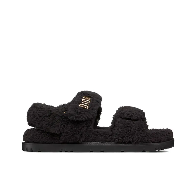 DIOR Women's DIORact Sandal 'Black Shearling'-1