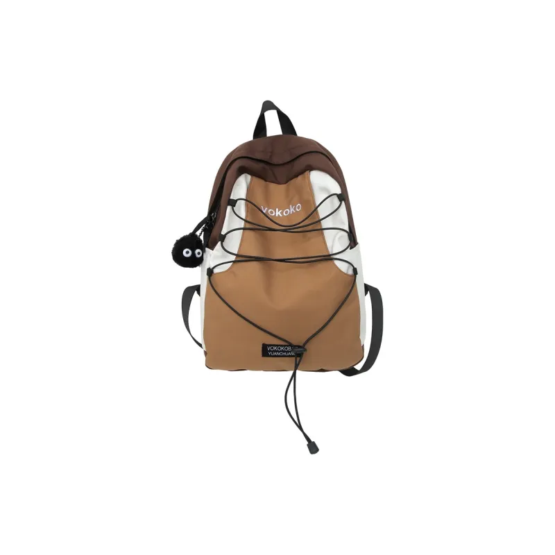 OURFUN Nylon Backpack Women's Black/Orange Red/Dark Brown/Light Blue/Dark Blue-8