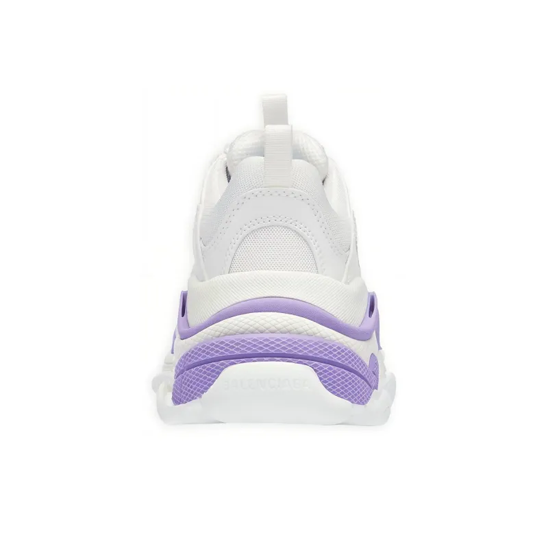 Balenciaga Triple S Cushioning, Slip Resistant, And Abrasion Resistant Low Top Chunky Sneakers Women's White Purple-2