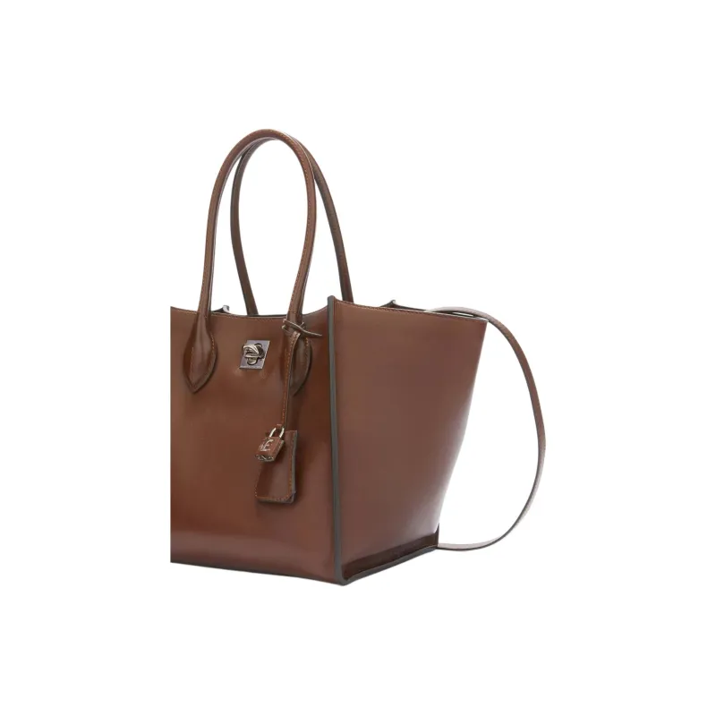 ERMANNO SCERVINO Smooth Calf Leather Handbag Women's Brown-3