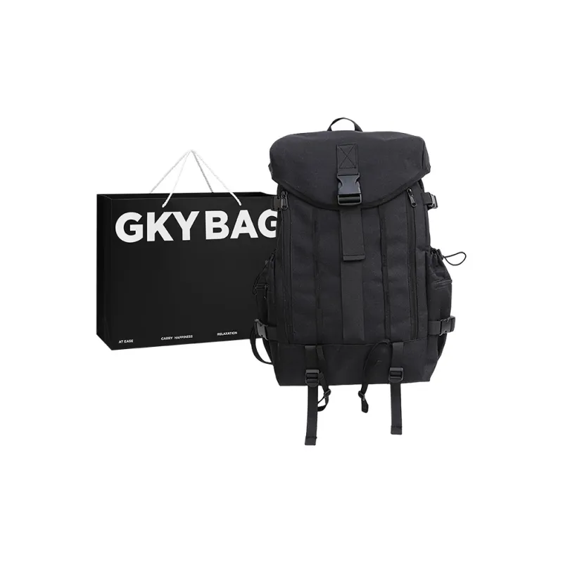 GKY Nylon Laptop Backpack Regular Unisex Black/Green/Orange/Brown-0