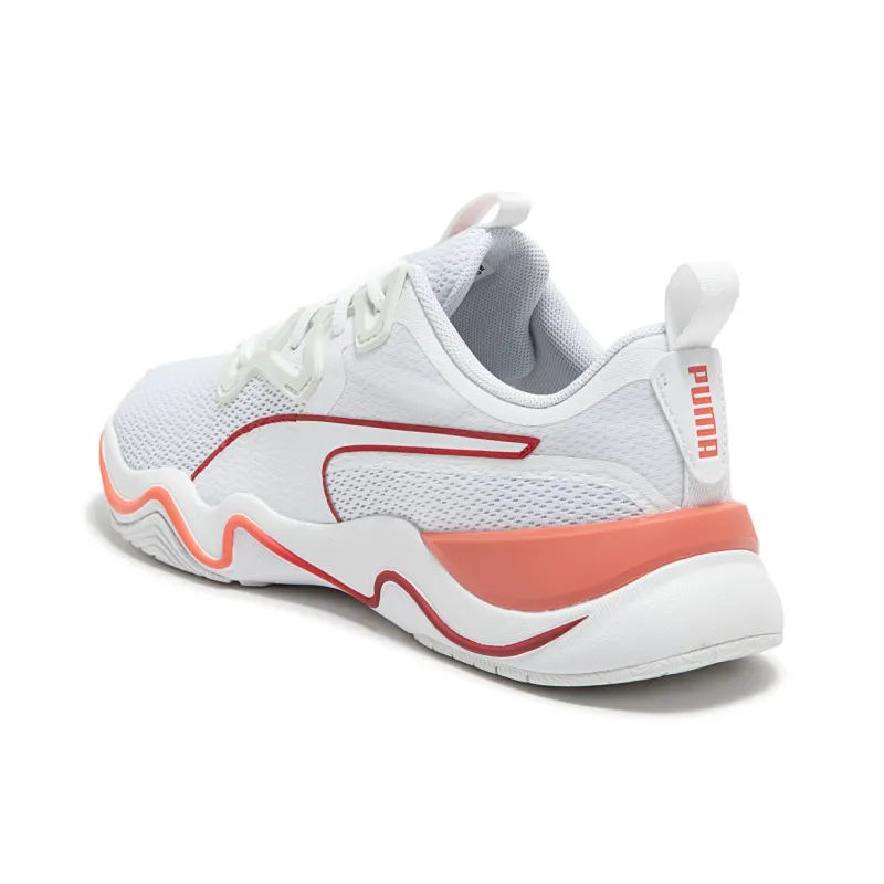 PUMA Zone Anti Slip And Wear Resistant Breathable Low Top Running Shoes Women's White Orange-2