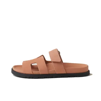 HERMES Chypre Slide Slippers Women's Brown