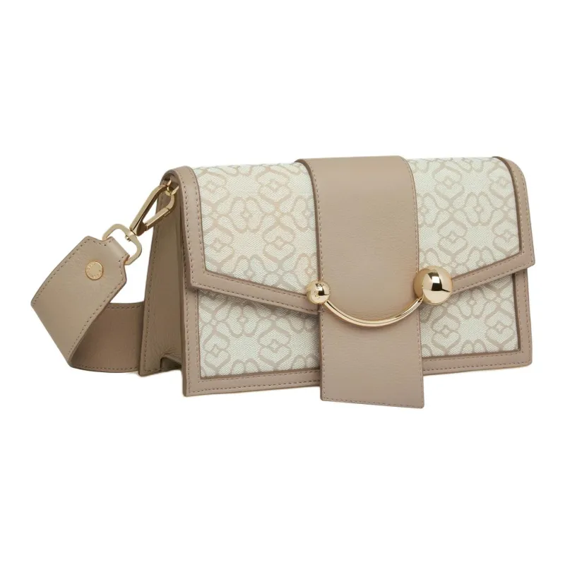 Strathberry Jacquard Fabric Crossbody Bag Shoulder Bag Mini Women's Light Brown & Beige White-1