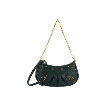 Balenciaga Crocodile Embossed Calfskin Handbag, Crossbody Bag Women's Green
