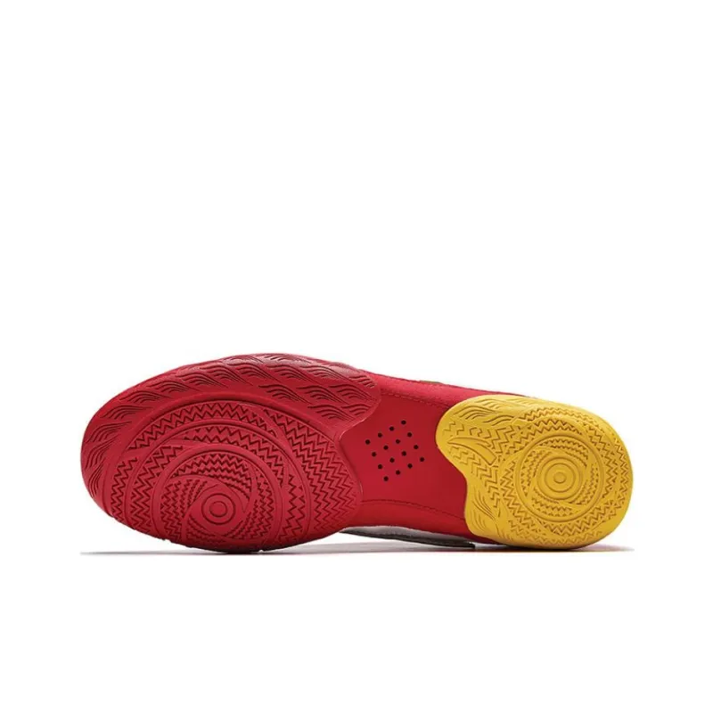 Anta Abrasion Resistant Slip Resistant Low Top Taekwondo Training Shoes Men's White Red Gold-4