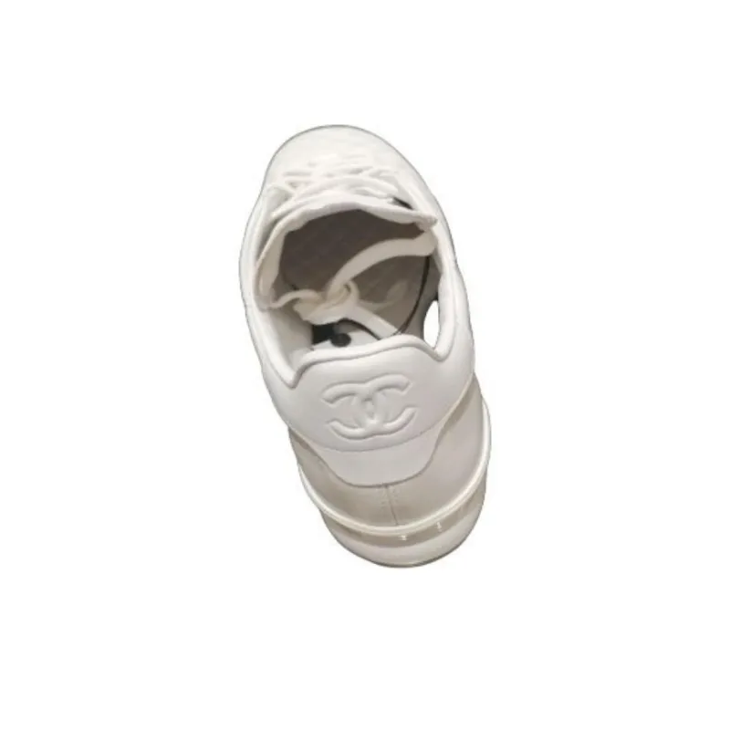 CHANEL 25S German Army Trainers Low Top Casual Shoes Women's White-4