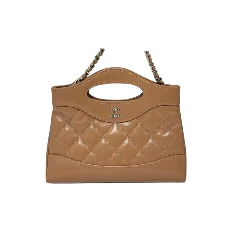 CHANEL Polished Lambskin Handbag, Shoulder Bag, Crossbody Bag Women's Brown-0