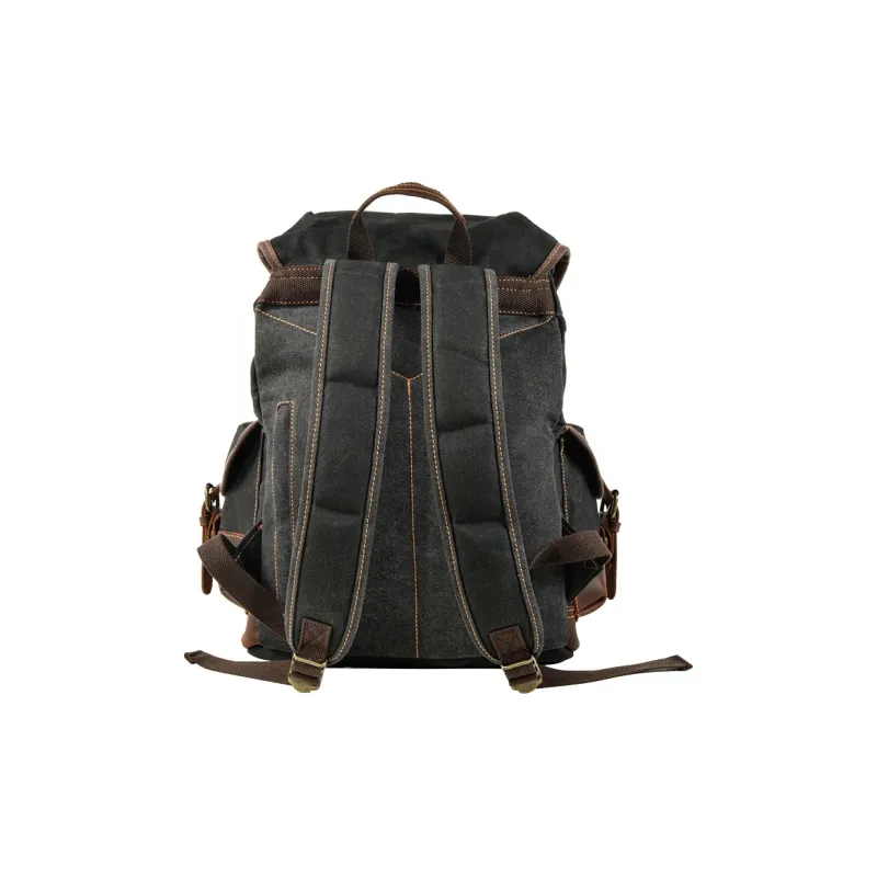 COTECi Top Grain Crazy Horse Cow Leather With Washable Canvas Backpack Tubas Men's Gray/Army Green/Black/Khaki-7