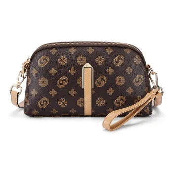 ST&SAT Synthetic Leather Handbag Women's Coffee/Ecru