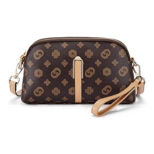 ST&SAT Synthetic Leather Handbag Women's Coffee/Ecru