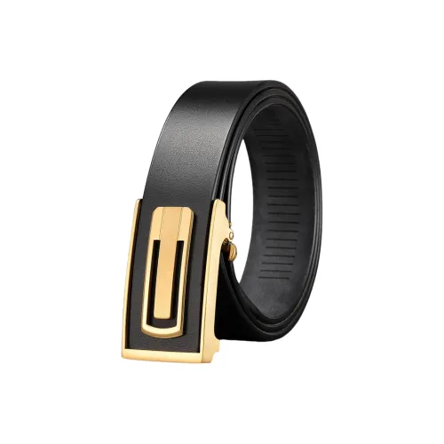 Emperor Penguin Inward Curling Hair Business Automatic Buckle High End Pant Waistband Top Grain Cow Leather Belts Men's
