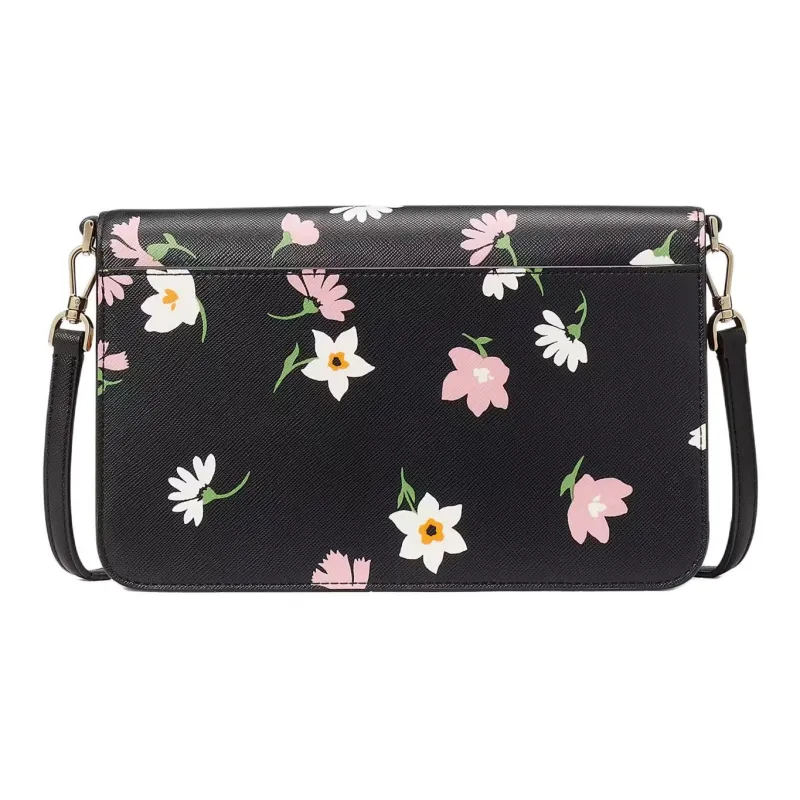 Kate Spade Saffiano Leather Crossbody Bag, Shoulder Bag Women's Black-2