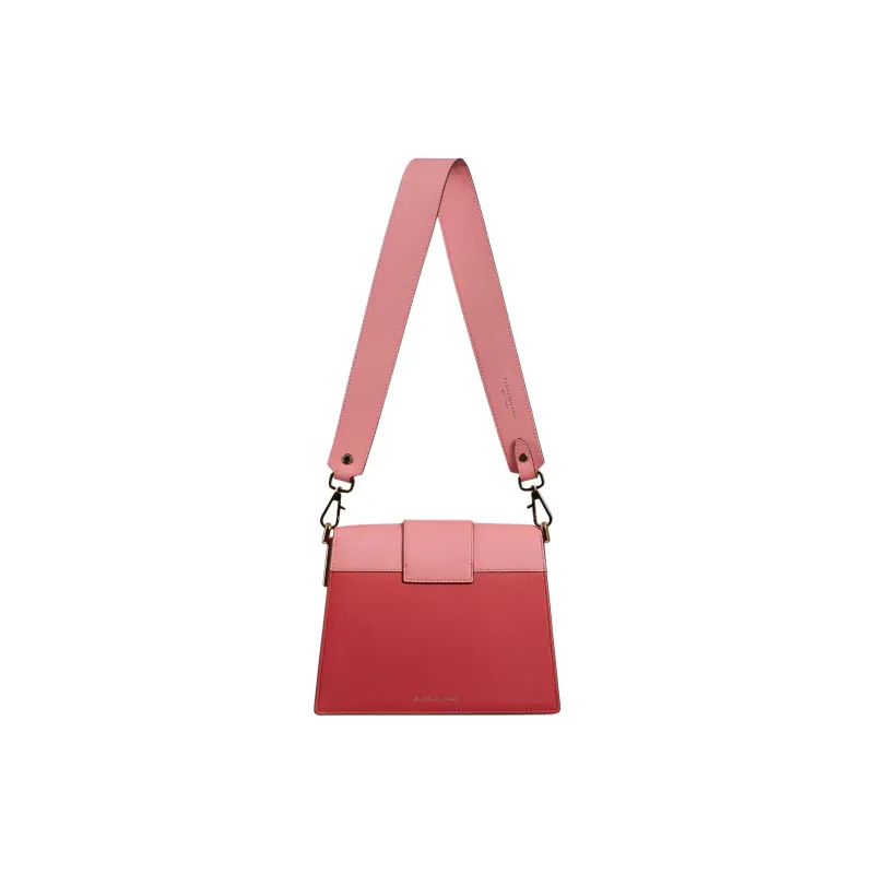 Strathberry Smooth Calf Leather Shoulder Bag Crossbody Bag Women's Raspberry Red With Candy Pink-2