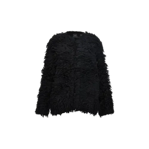 PINKO Crewneck Faux-Fur Jacket